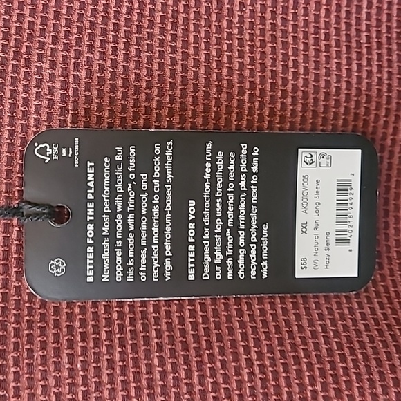 AllbirdsXXL Women's Natural Run long sleeve top Hazy Sienn color - Picture 3 of 6